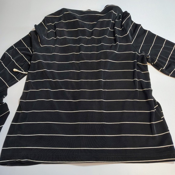 Y2K N Touch Women's Black White Stripe Mesh/Sheer Zip Up Hoodie‎ Pockets - Picture 4 of 12